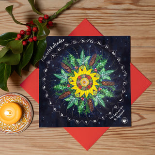 Leuchtender Adventskalender als Fensterbild