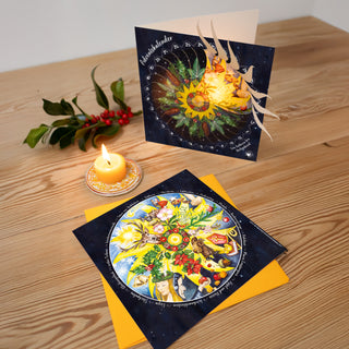 Leuchtender Adventskalender als Fensterbild