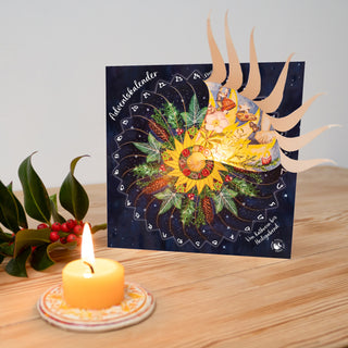 Leuchtender Adventskalender als Fensterbild